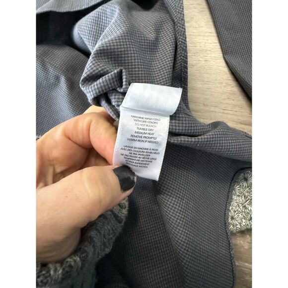 UNTUCKit Shirt Men's Small Gray Microcheck Button Down Long Sleeve - Picture 4 of 6